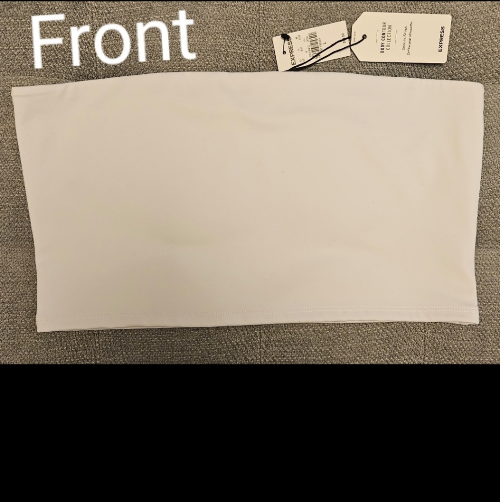 Express Body Contour Tube Top, White, Size Large